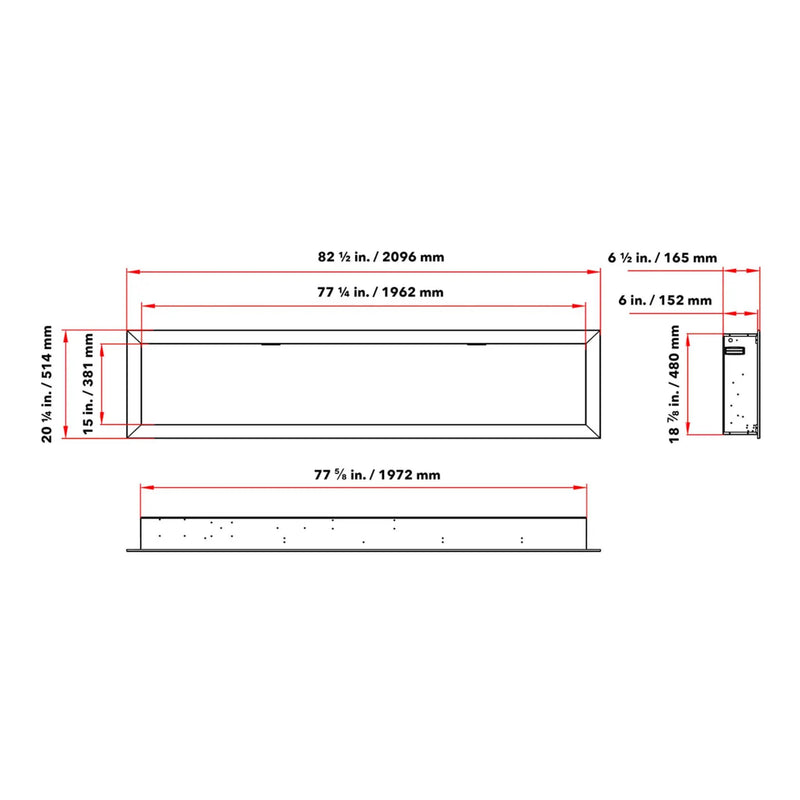 Dynasty Cascade 82-Inch Recessed Linear Electric Fireplace [DY-BTX82] (SAK30567) by SAKSBY WHOLESALE