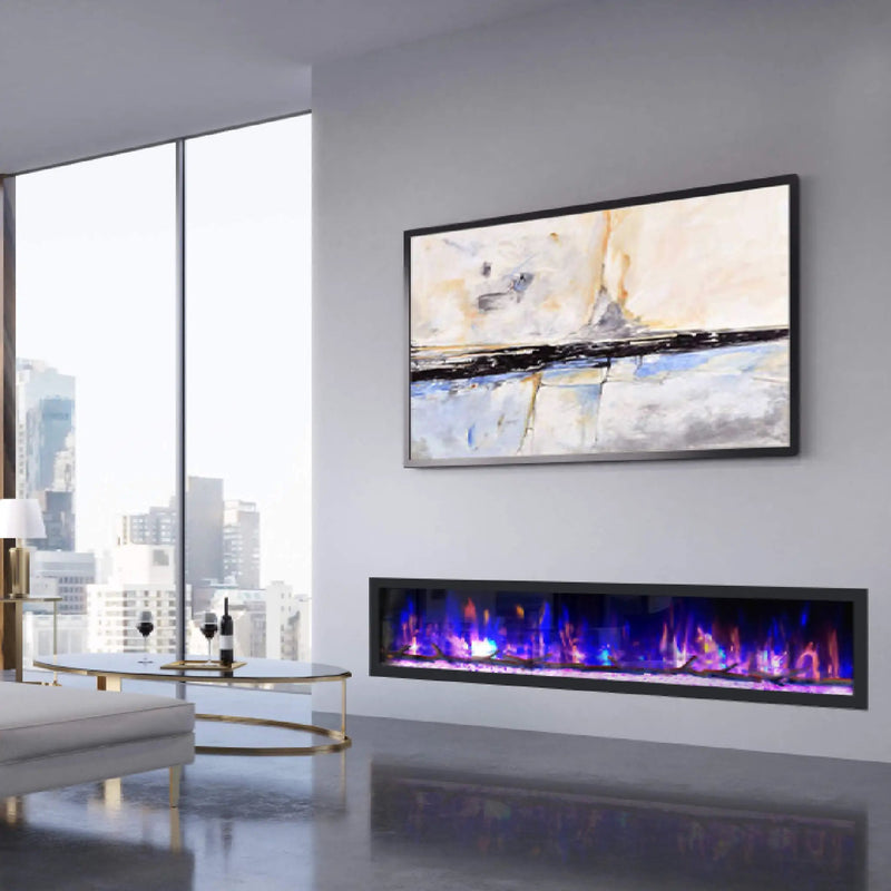 Dynasty Cascade 82-Inch Recessed Linear Electric Fireplace [DY-BTX82] (SAK30567) by SAKSBY WHOLESALE