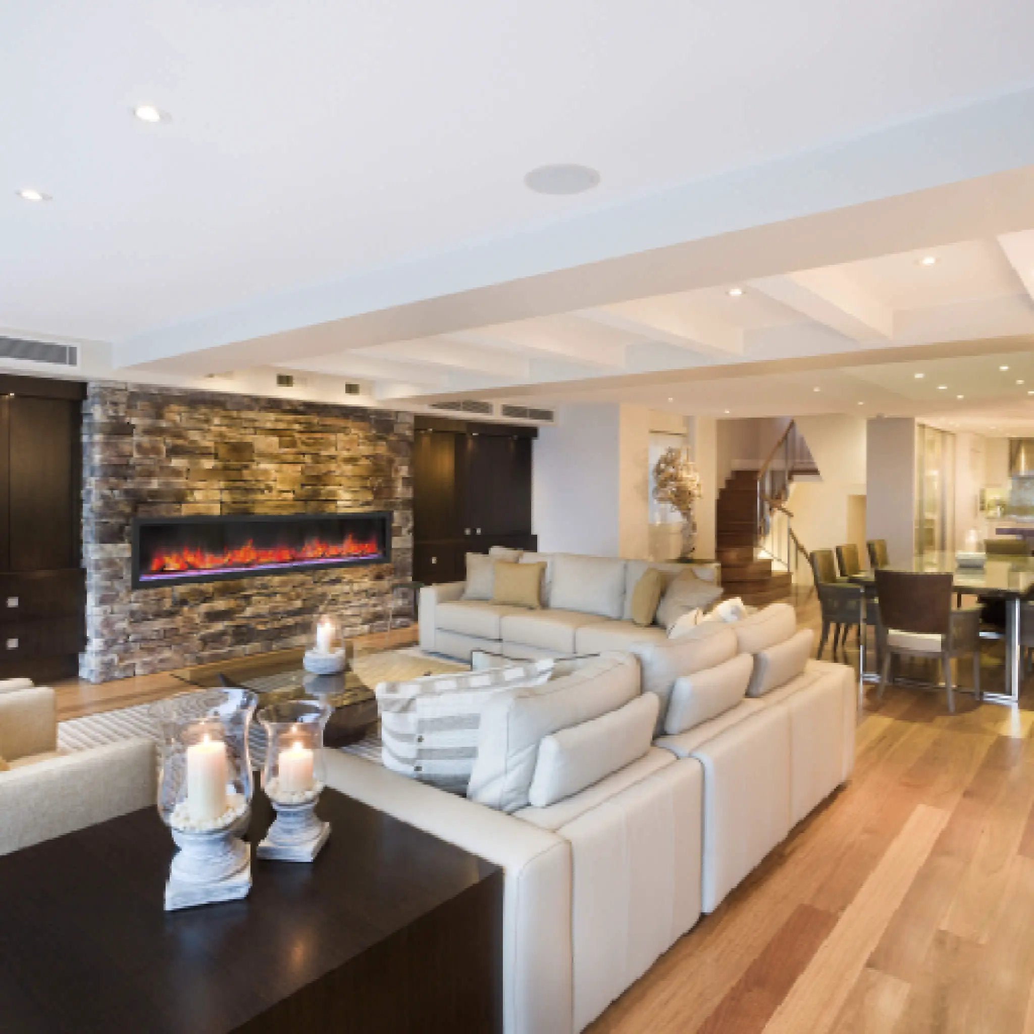 Dynasty Cascade 82-Inch Recessed Linear Electric Fireplace [DY-BTX82] (SAK30567) by SAKSBY WHOLESALE