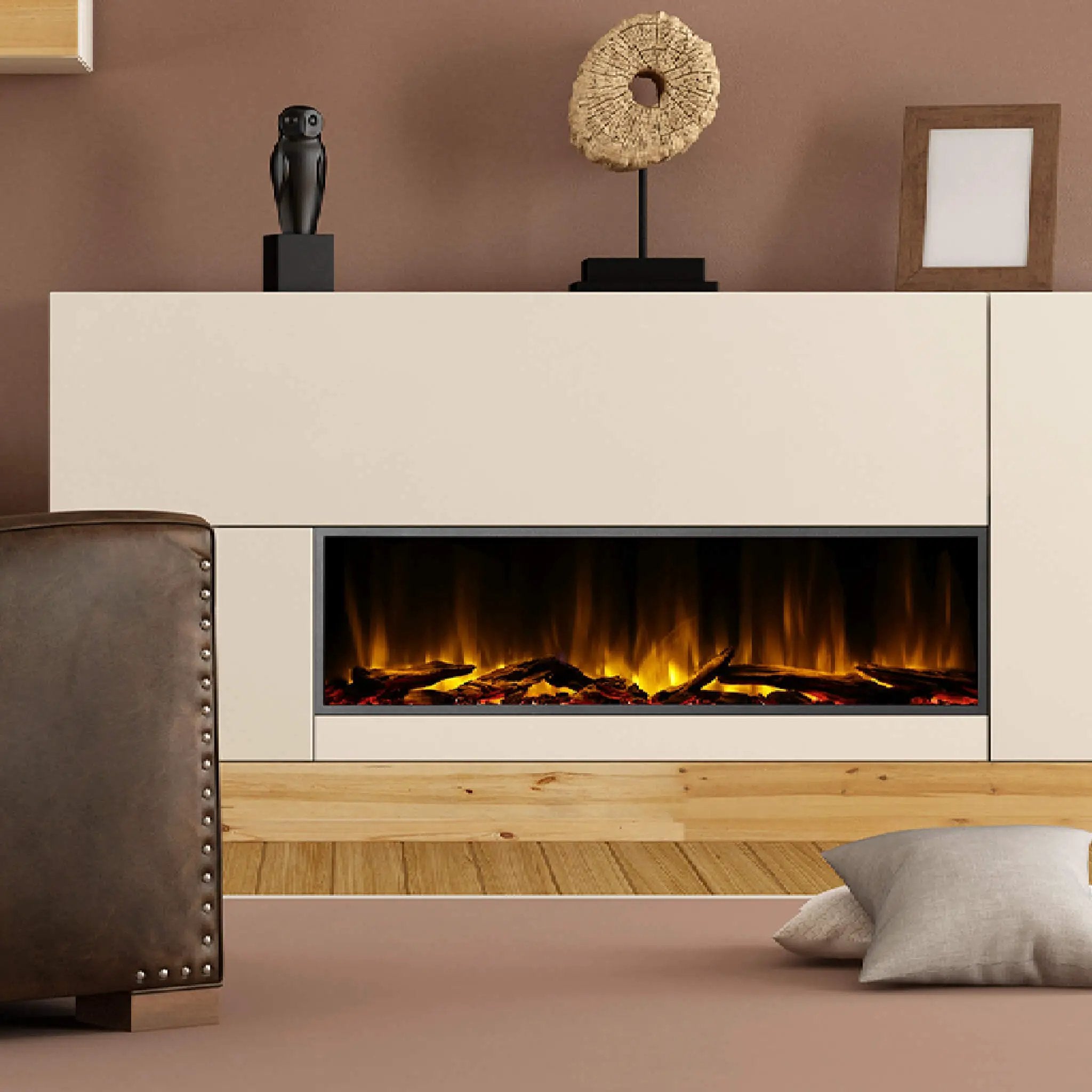 Dynasty Harmony 57-Inch Recessed Smart Linear Electric Fireplace With Remote Control [DY-BEF57] (SAK41756) by SAKSBY WHOLESALE