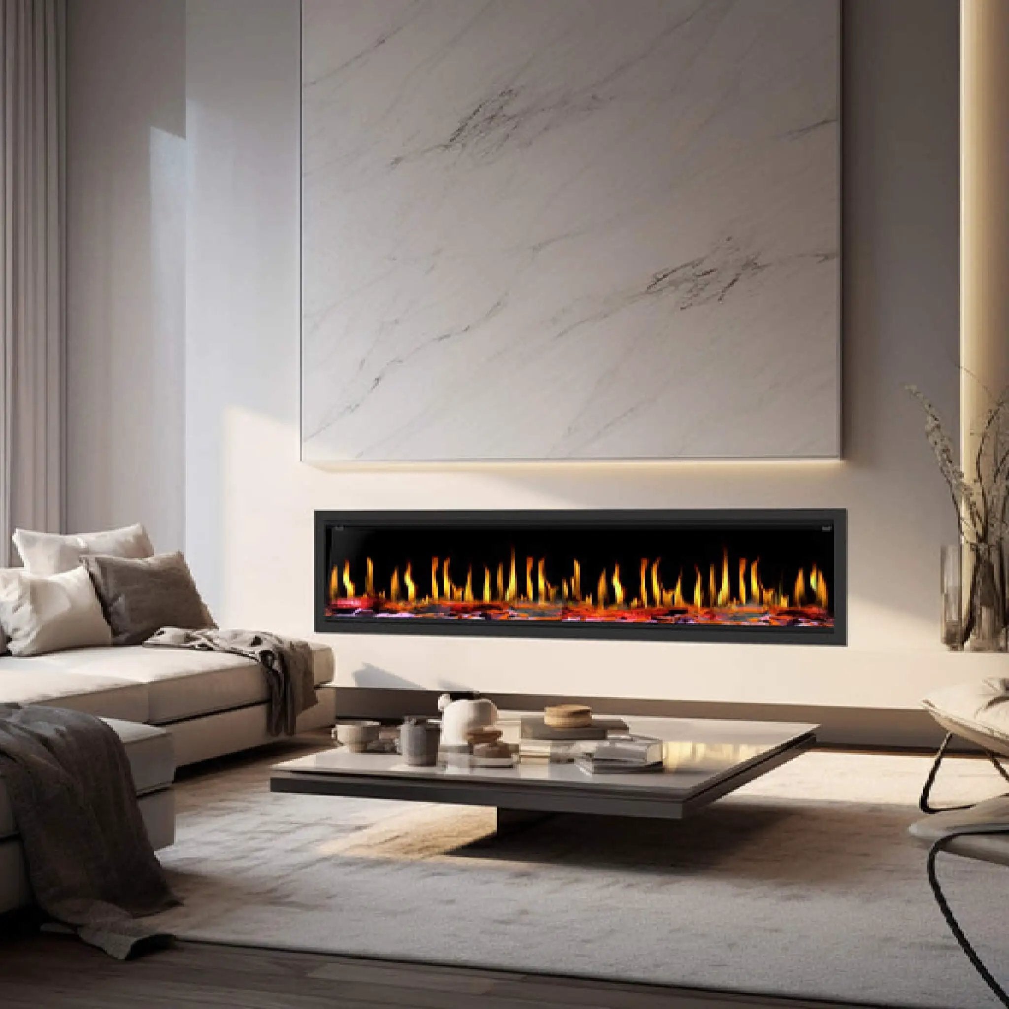 Dynasty Tempo 100-Inch Virtual Linear Electric Fireplace [DY-FVX100] (SAK59234) by SAKSBY WHOLESALE
