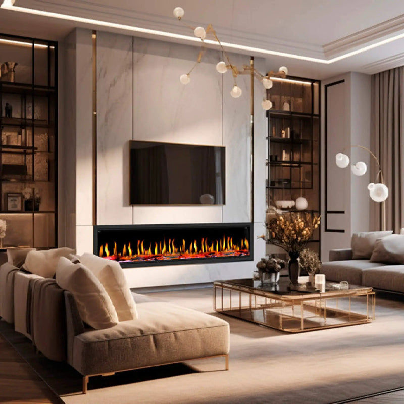 Dynasty Tempo 76-Inch Virtual Linear Electric Fireplace [DY-FVX76] (SAK84710) by SAKSBY WHOLESALE
