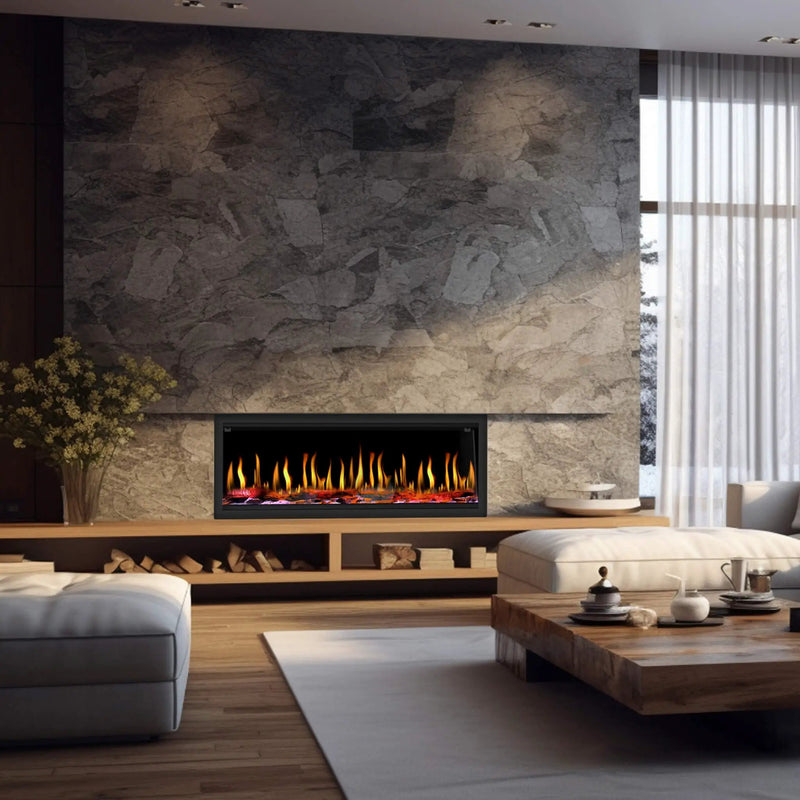 Dynasty Tempo 52-Inch Smart Virtual Linear Electric Fireplace With Dynasty App [DY-FVX52] (SAK76421) by SAKSBY WHOLESALE