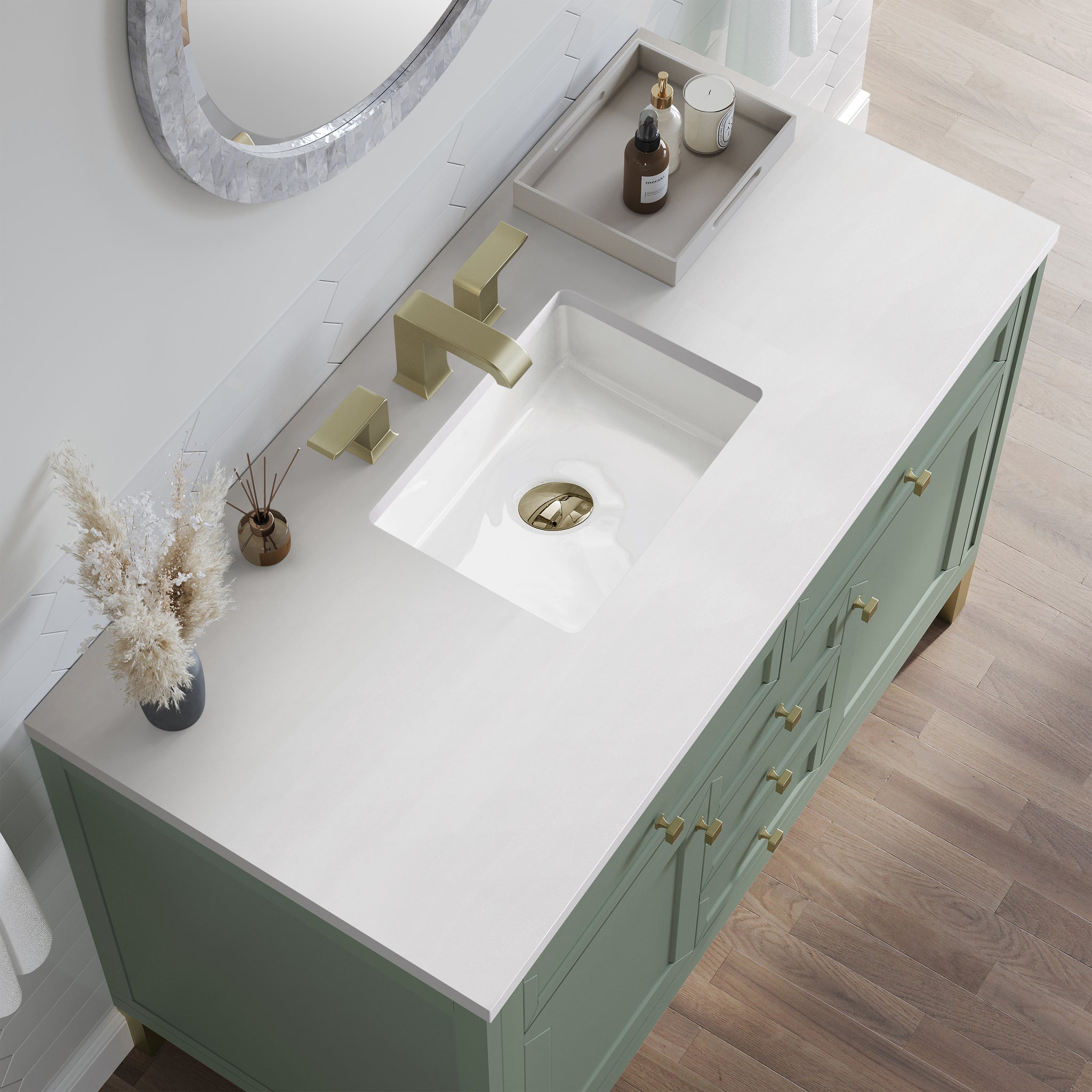 James Martin Chicago 48" Single Bathroom Vanity, Smokey Celadon by James Martin