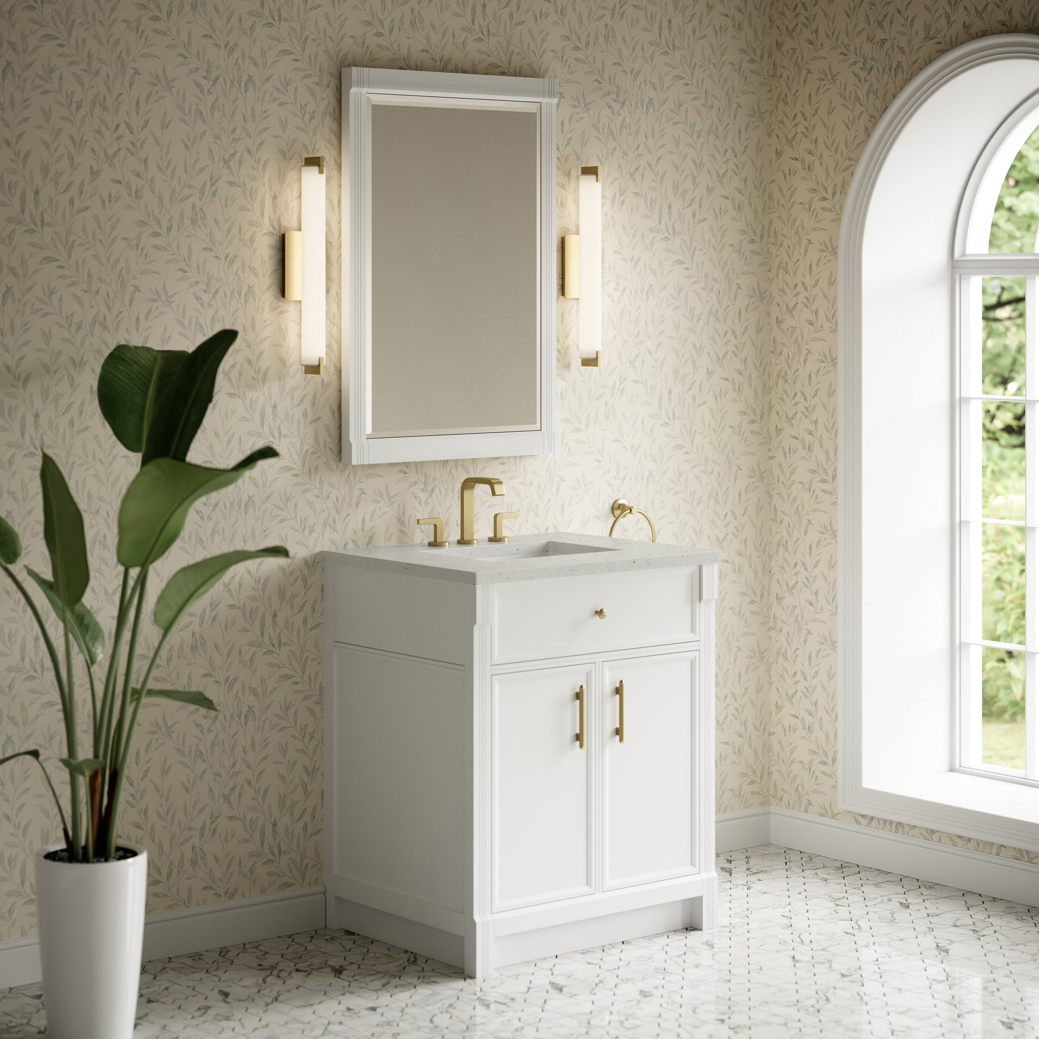 James Martin Bellshire 30" Single Bathroom Vanity, Bright White by James Martin