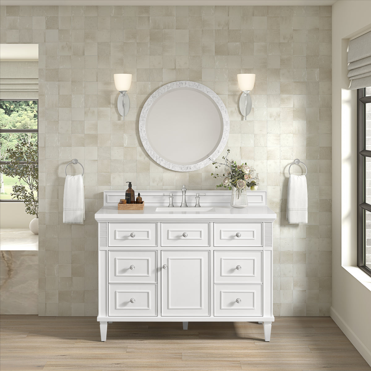 James Martin Lorelai 48" Single Bathroom Vanity, Bright White, view 38