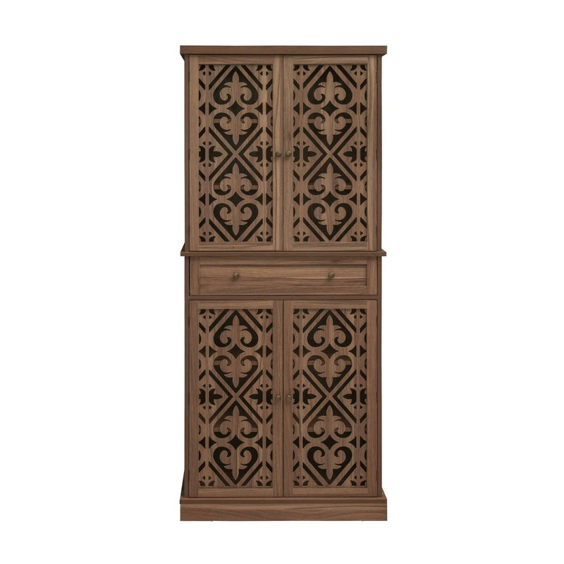 4 Door Cabinet With 1 Drawer, With 4 Adjustable Inner Shelves, Storage Cabinet by HouseOfZazla