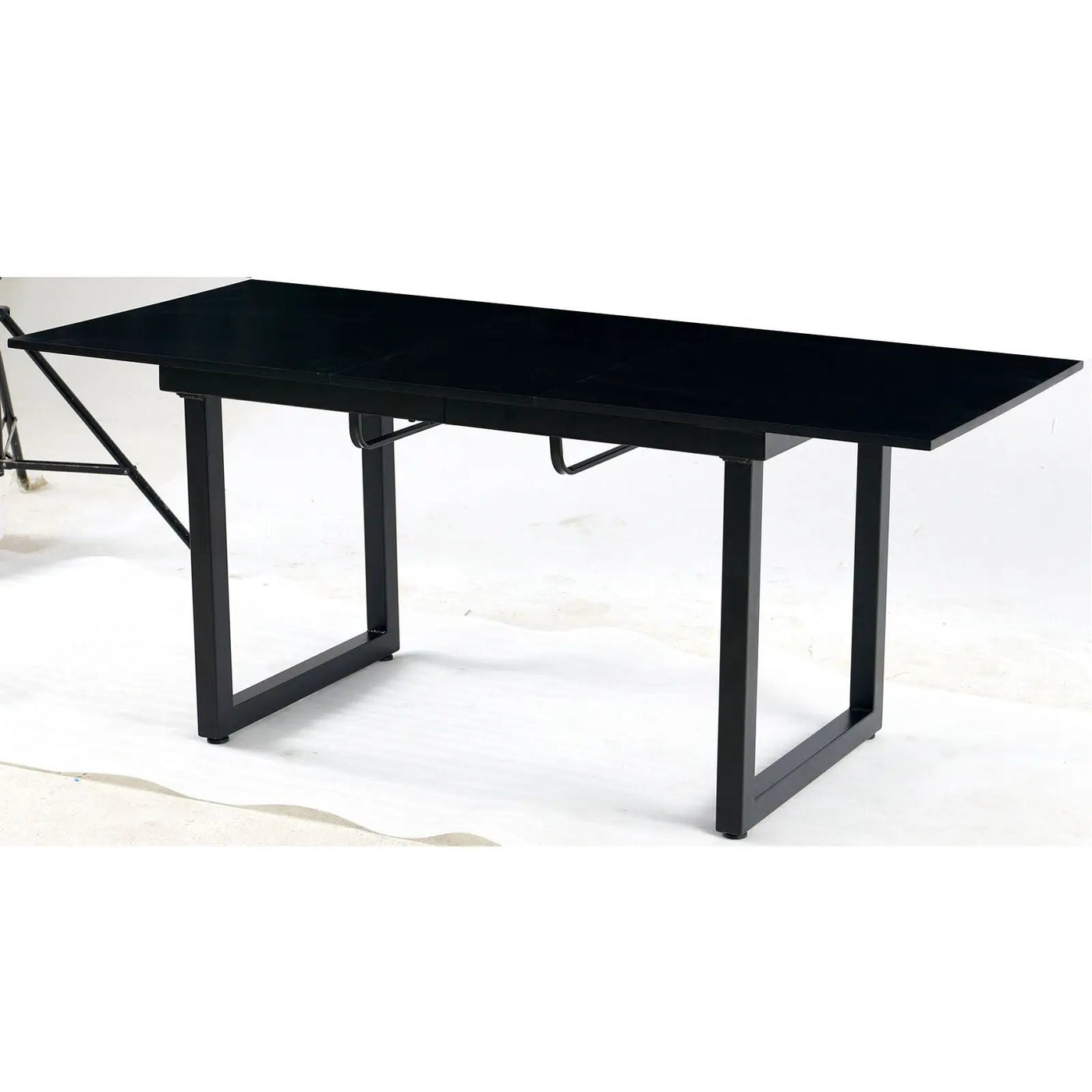 Square Extendable Dining Table With Metal Leg, Modern Space Saving Kitchen Table For Living Room by HouseOfZazla