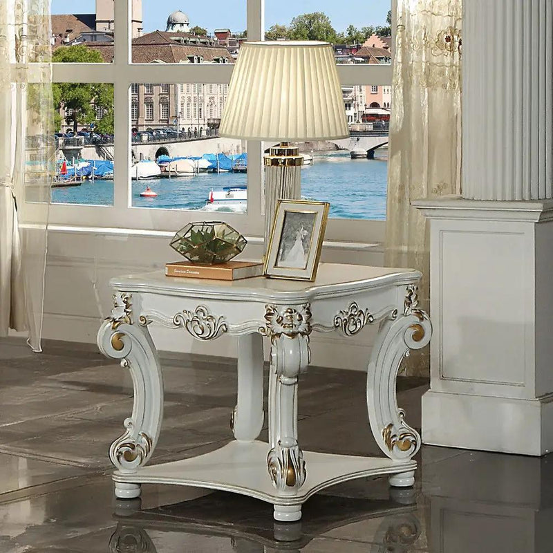 Vendome - 31" End Table - Antique Pearl by Unique Piece Furniture