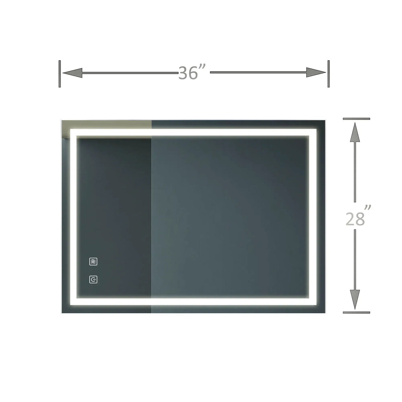 Bathroom Vanity Rectangle Mirror With Front Lighting, Anti Fog, Dimmable, Smart Memory Function by HouseOfZazla