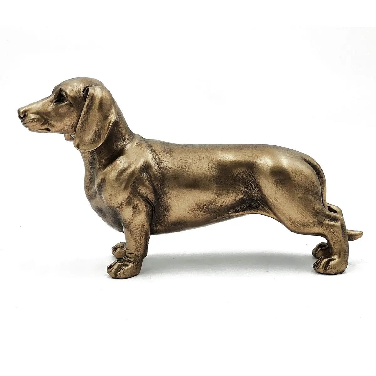 11.4x3.3x6.6' Lifelike Dachshund Figurine with Copper Finish by HouseOfZazla