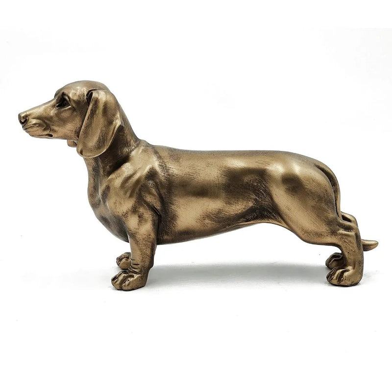 11.4x3.3x6.6' Lifelike Dachshund Figurine with Copper Finish by HouseOfZazla