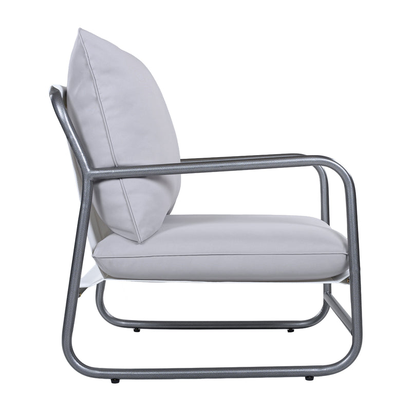 Outdoor Aluminum Frame Patio Armchair with Water Resistant Cushion - Light Gray, photo 8 of 10