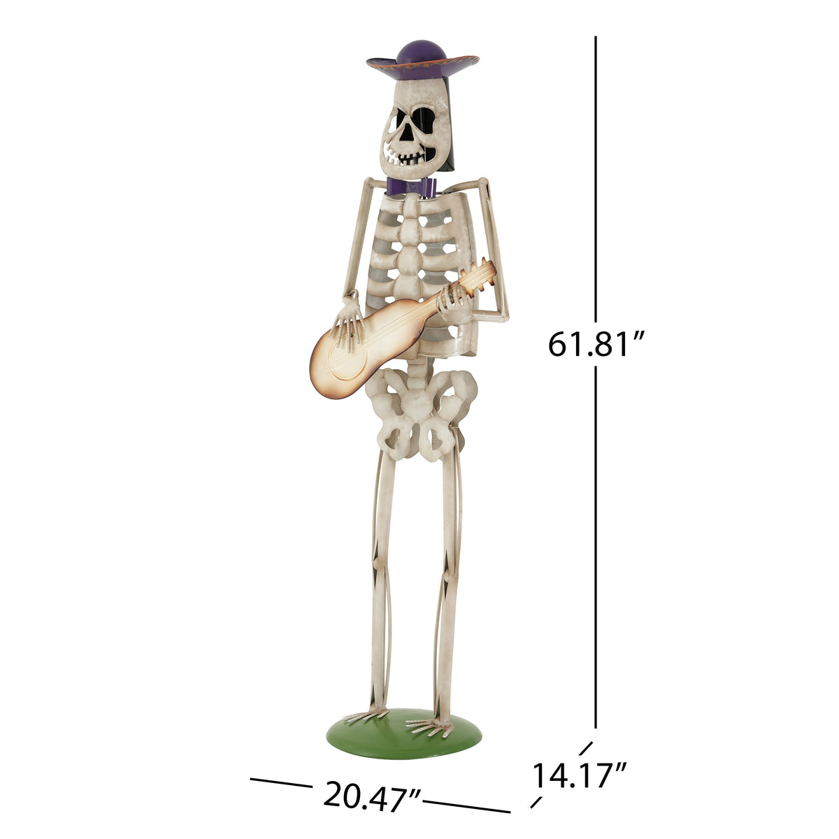 Halloween Skeleton Guitar Yard Decoration with Guitar - Metal, photo 3 of 10