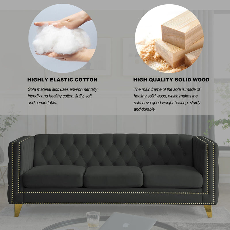 Modern Sofa With Button Tufting, Upholstered Couch For Living Room by HouseOfZazla