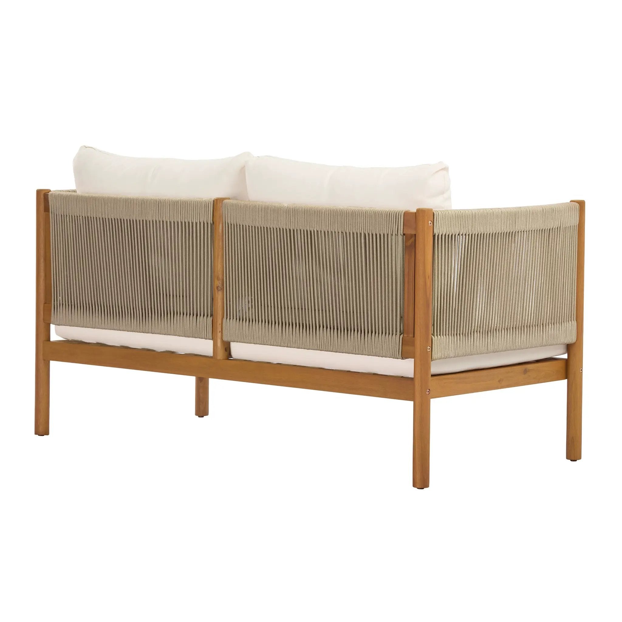 4-Piece Outdoor Sofa Set with Acacia Wood Frame in Teak Look by HouseOfZazla