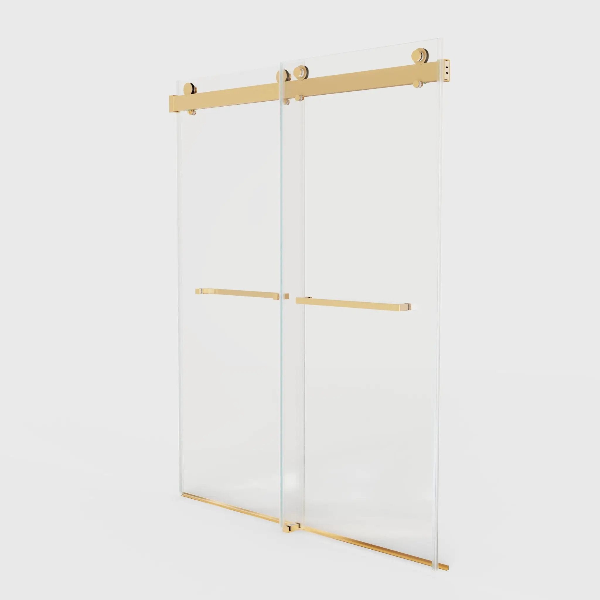 Frameless Double Sliding Soft-Close Shower Door, 3 / 8" (10Mm) Thick SGCC Tempered Glass Door, Matte by HouseOfZazla