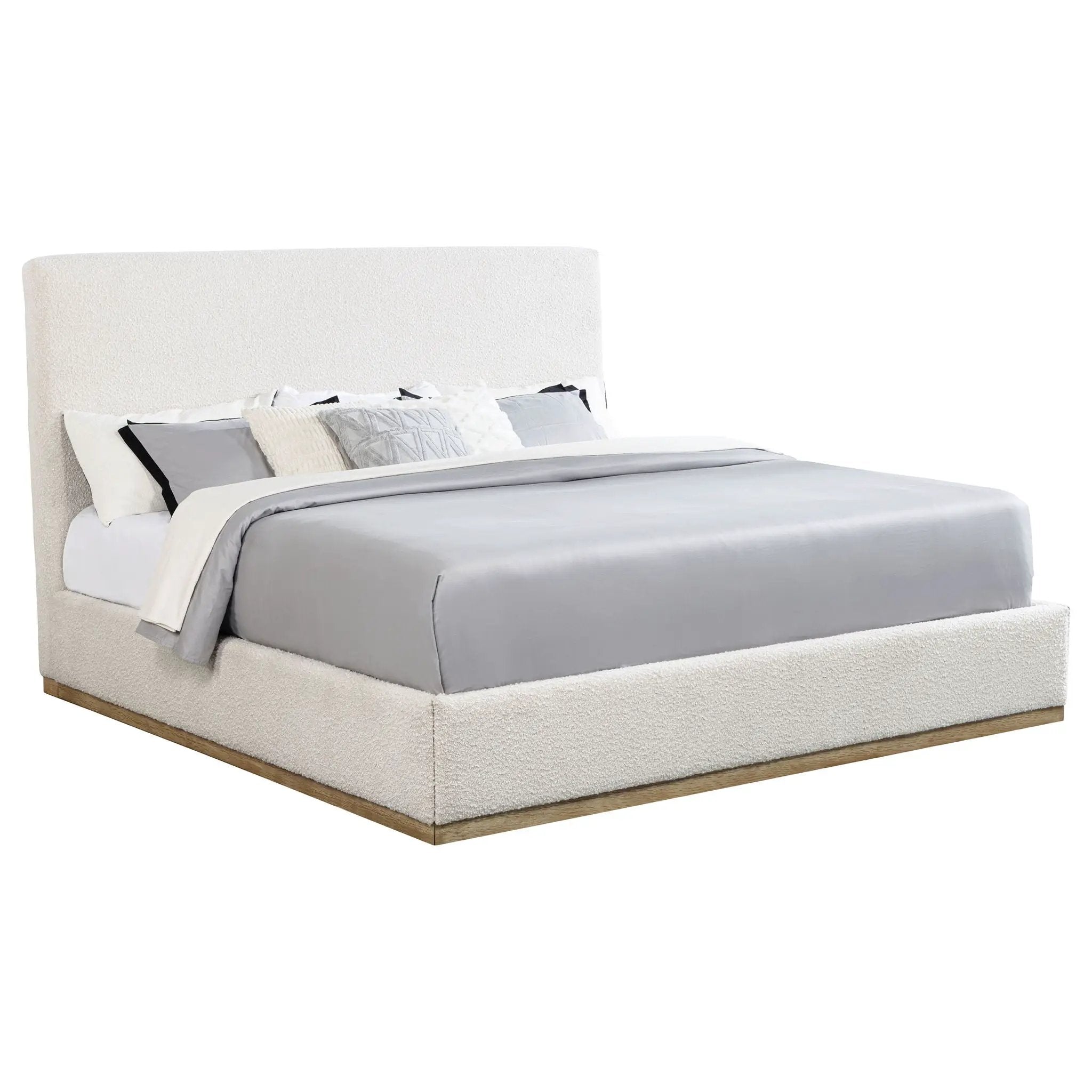 Knox Upholstered EASTERN KING Panel Bed Cream by Unique Piece Furniture