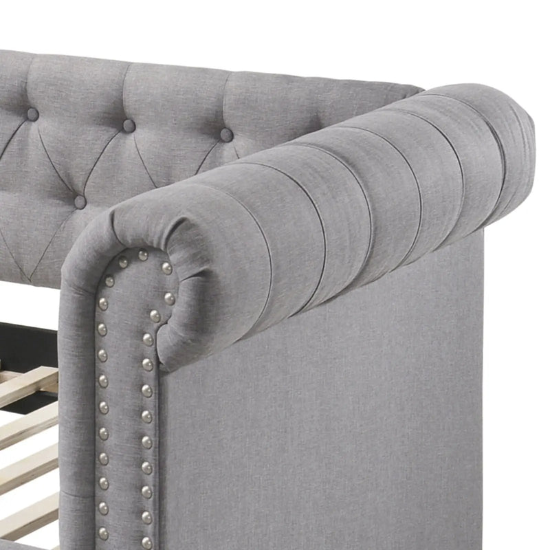 Justice - Twin Daybed With Trundle - Smoke Gray by Unique Piece Furniture
