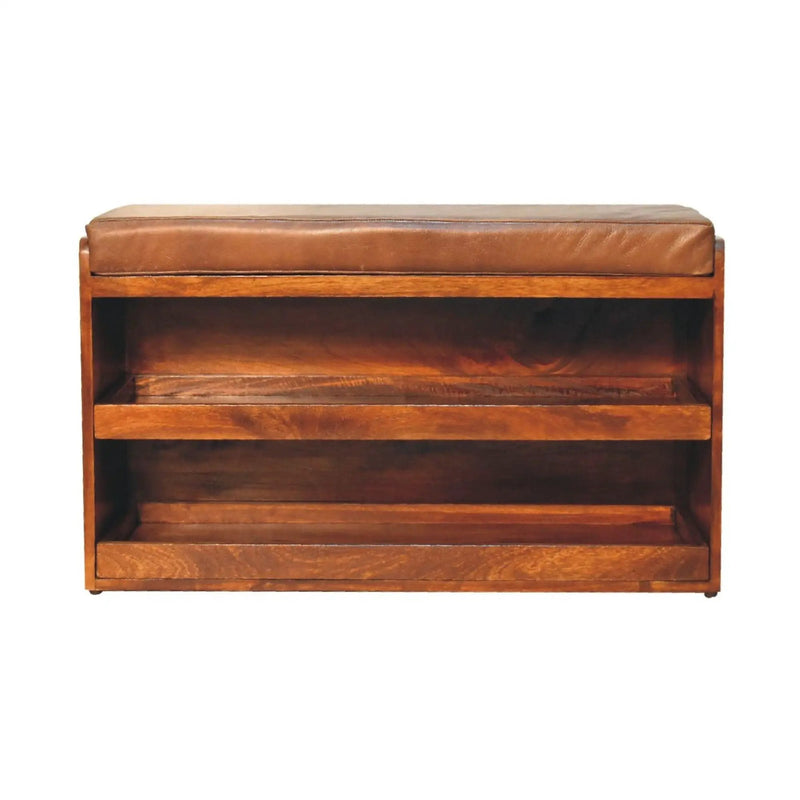 Buffalo - Hide Pull Out Shoe Storage Bench by Unique Piece Furniture