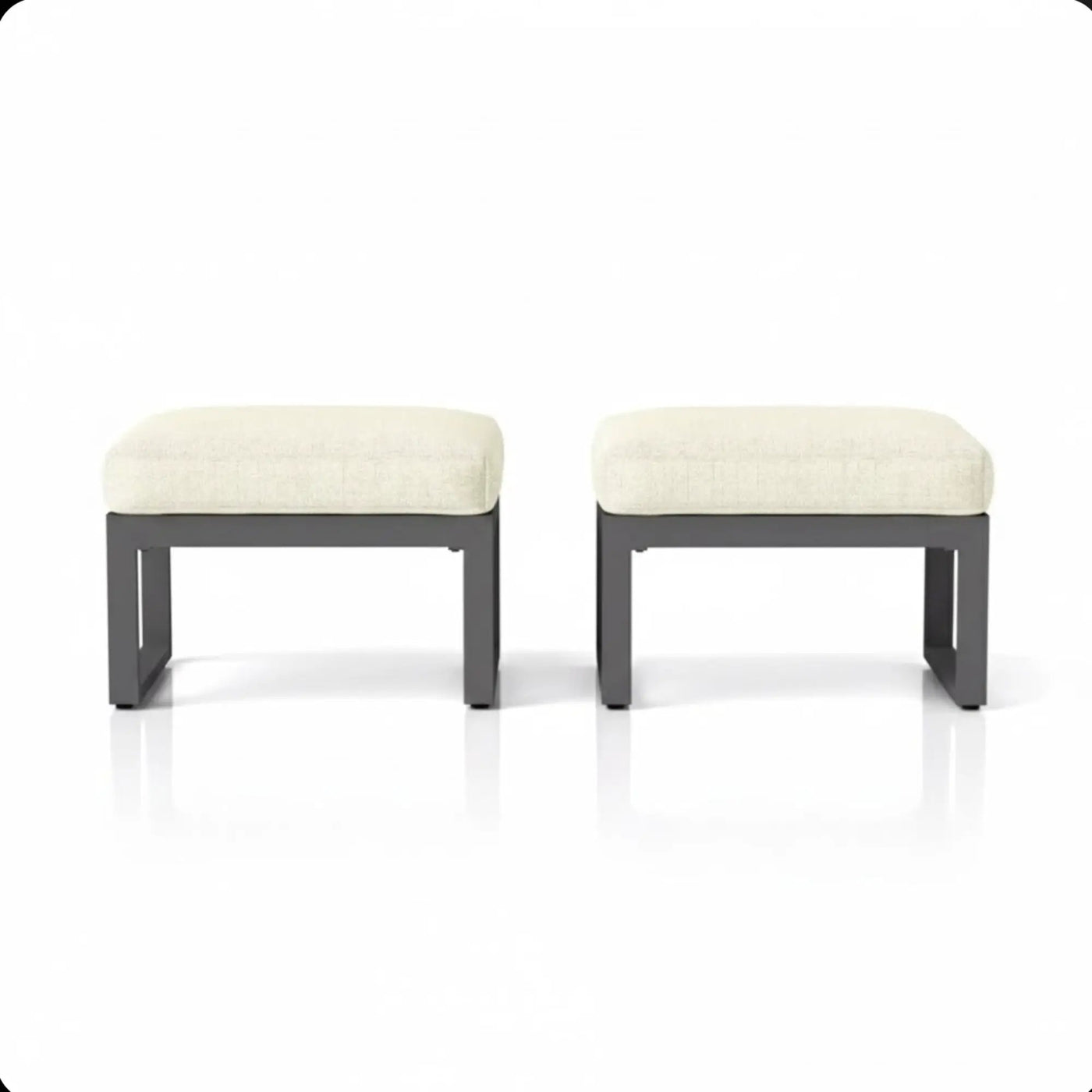 Patio All-Weather Ottomans With Thick Cushions (Set of 2) by HouseOfZazla