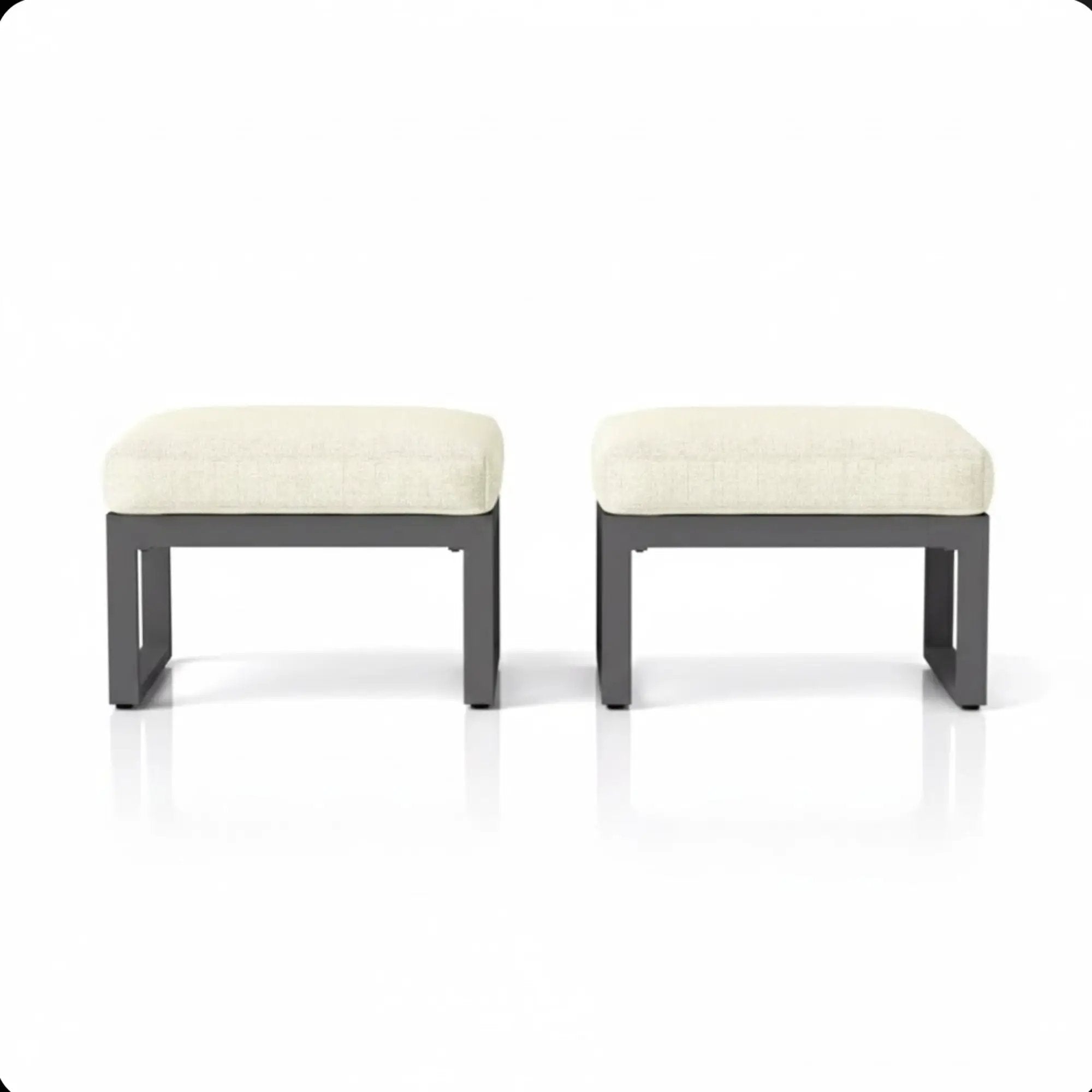 Patio All-Weather Ottomans With Thick Cushions (Set of 2) by HouseOfZazla