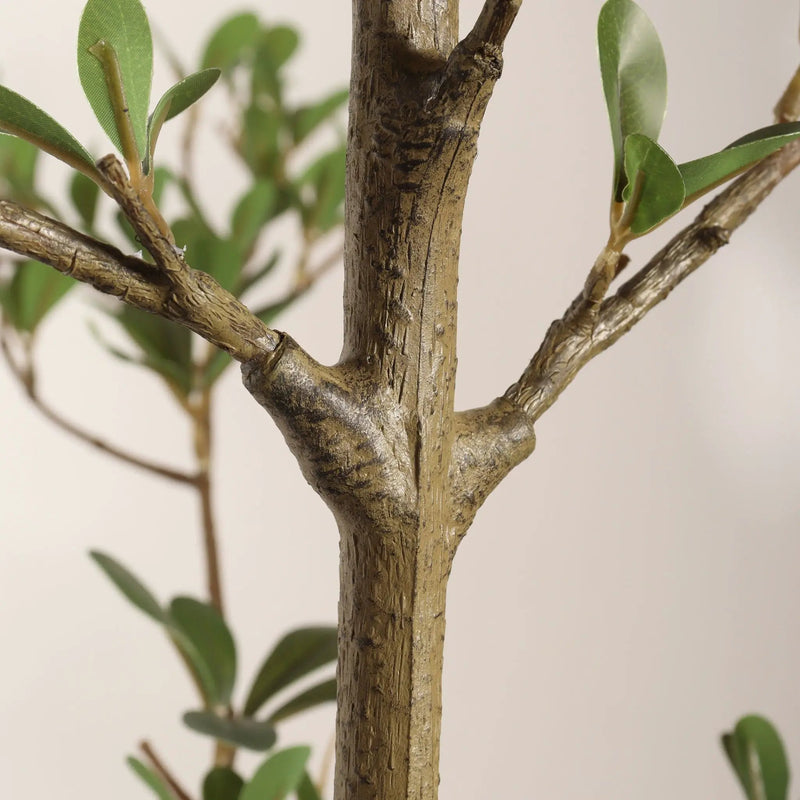 7Ft Artificial Olive Tree With Pot, Realistic Tall Fake Plant For Indoor Decoration - Green Leaves by Unique Piece Furniture