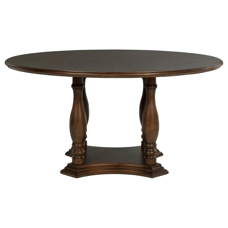 Claire - Round Pedestal Dining Table - Brown by HouseOfZazla