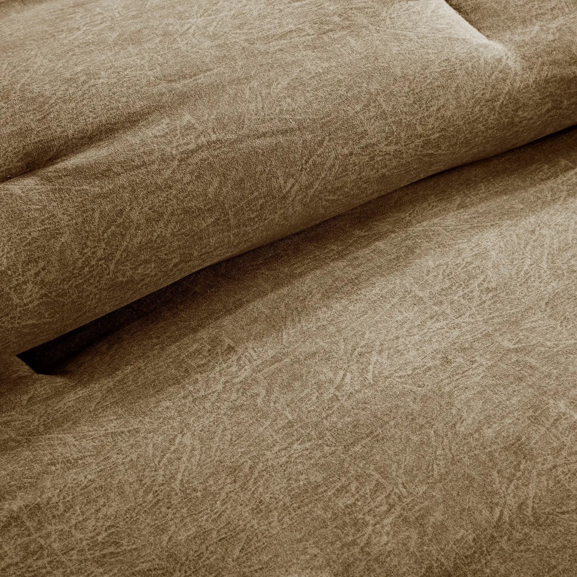 7 Piece Faux Suede Comforter Set Brown Queen by HouseOfZazla