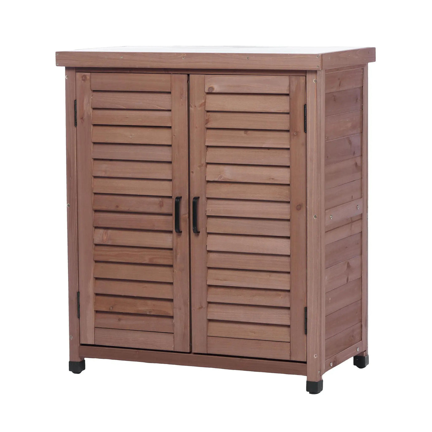 Potting Bench With Storage Cabinet And Metal Table Top For Outdoor by HouseOfZazla