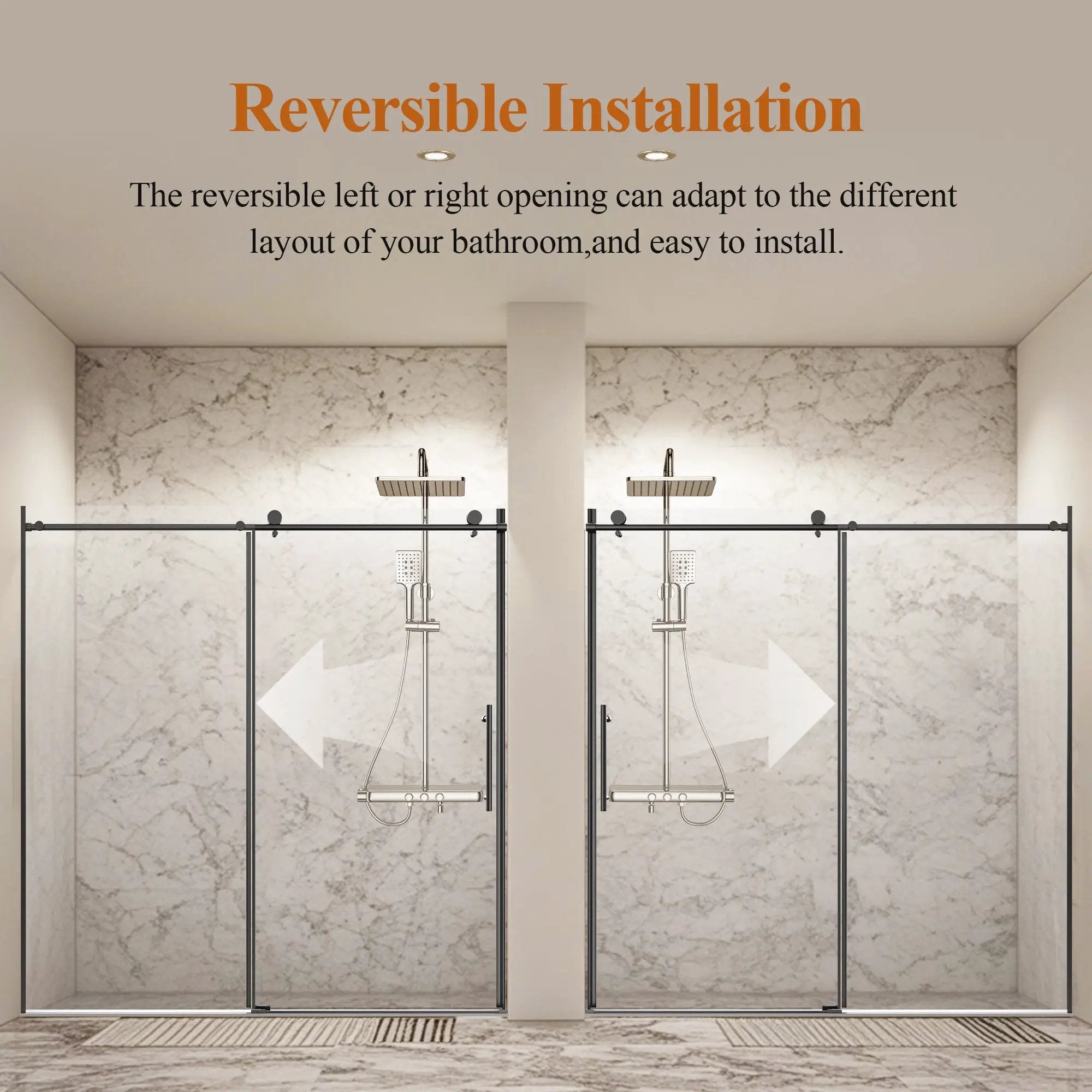 Frameless Single Sliding Shower Door by HouseOfZazla