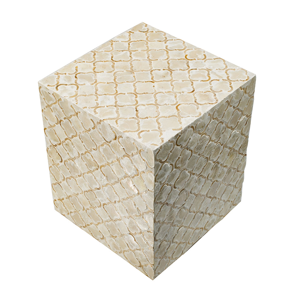 14x14x18" Square Capiz Stool, photo 4 of 10