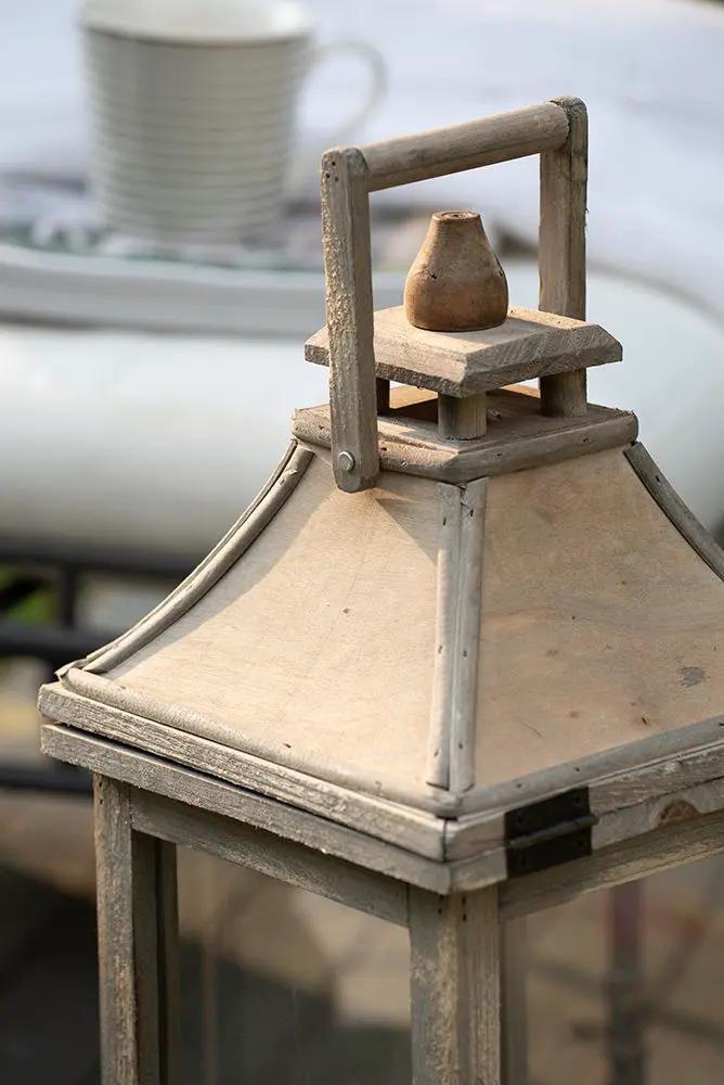 Candle Lantern Decorative, Hurricane Lantern Holder Decor For Indoor Outdoor, Home Garden Wedding - Ivory by HouseOfZazla