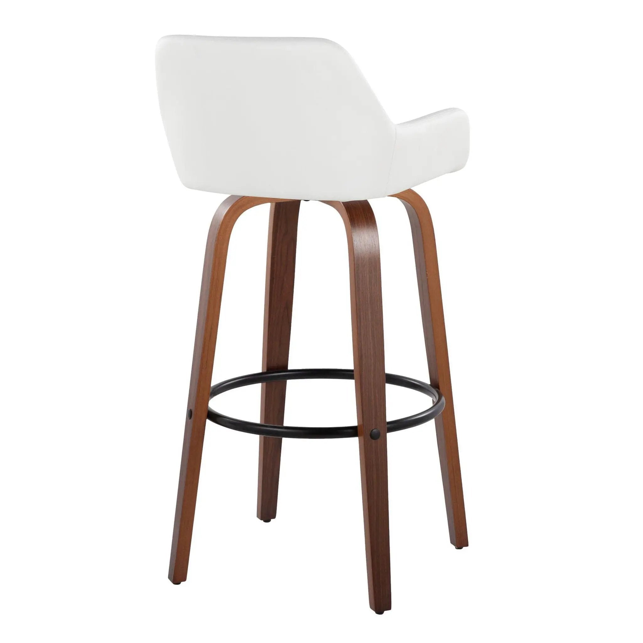 Daniella - Contemporary Fixed Height, Barstool & Swivel And Round Footrest (Set of 2) by HouseOfZazla