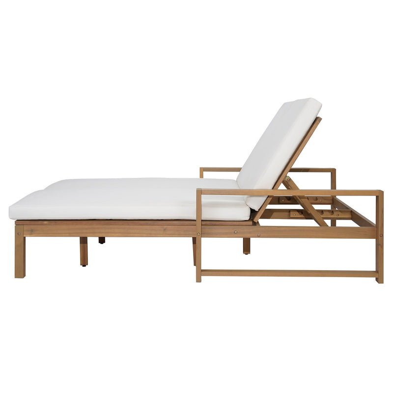 TREXM Outdoor Double Lounge Chair with 5-Position Adjustable Backrest by HouseOfZazla