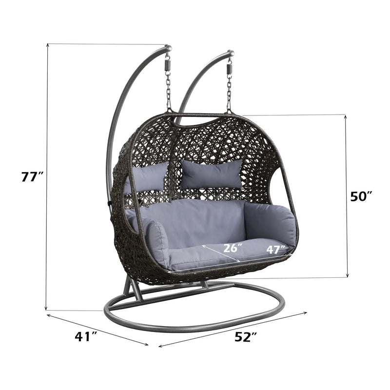 Vasant - Wicker Hanging Chair - Gray by Unique Piece Furniture