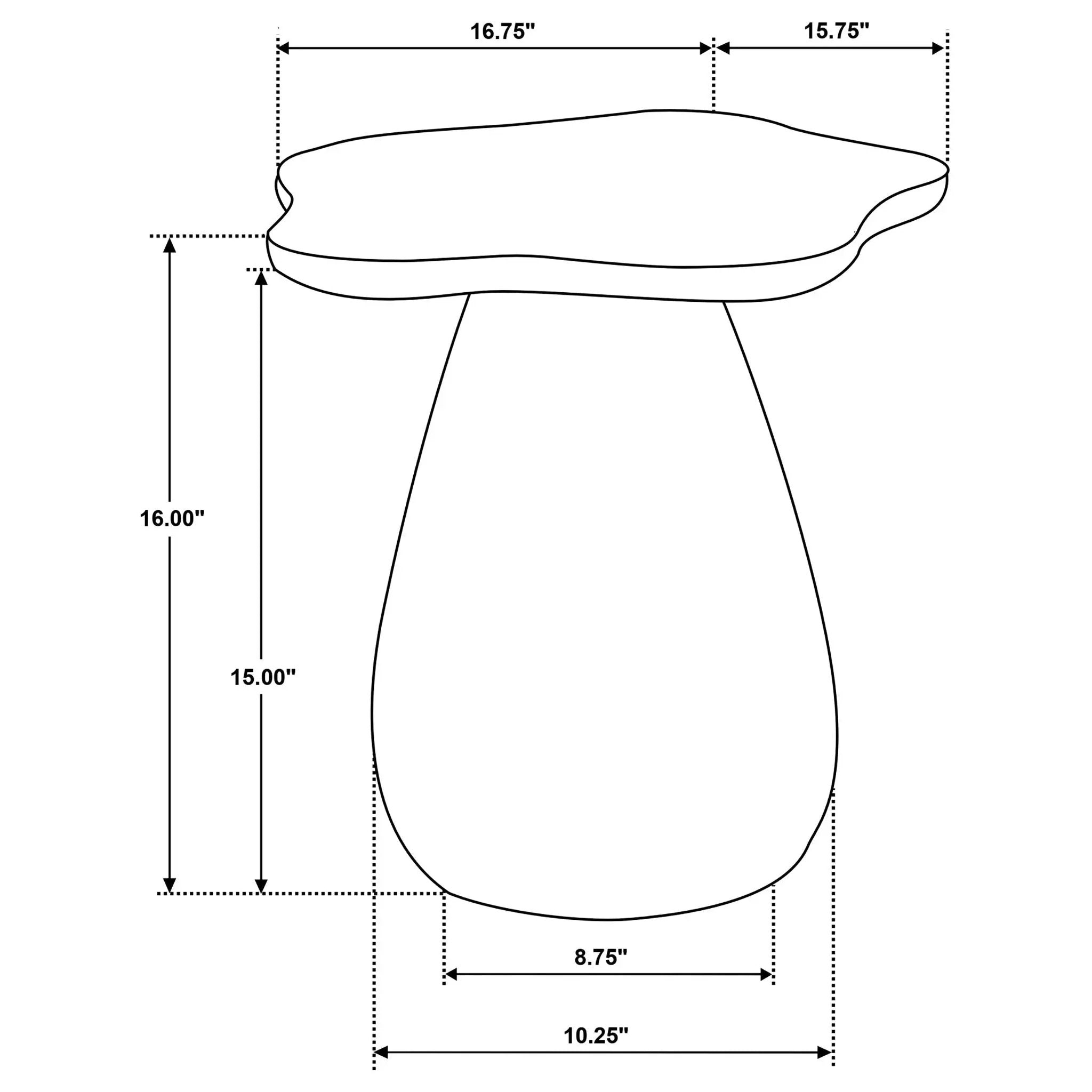 Perth 17-inch Side Table with Cloud-Shaped Top Off White by Unique Piece Furniture