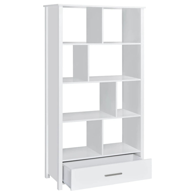 Dylan 68-inch 4-shelf Storage Bookshelf White High Gloss by Unique Piece Furniture