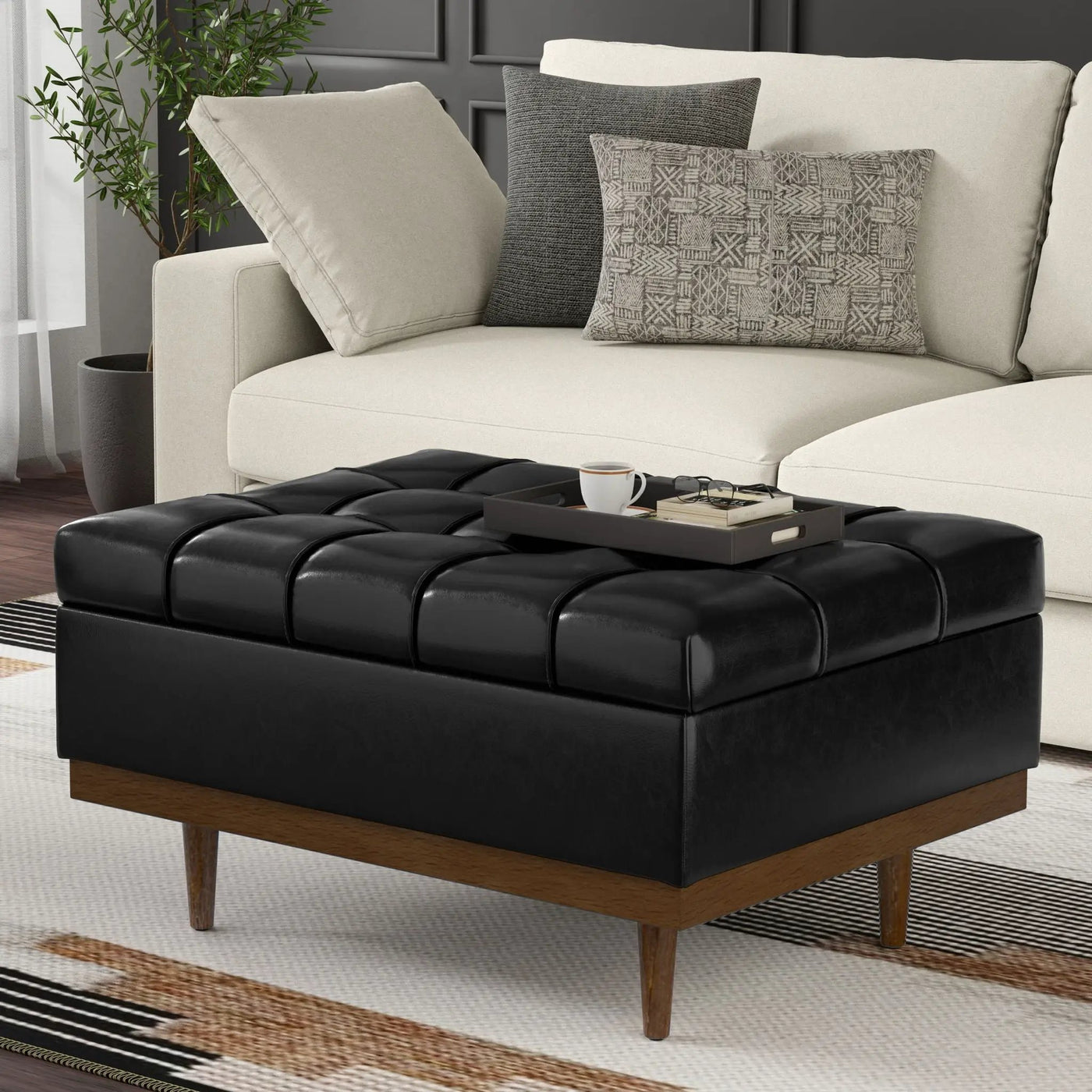 Mariah - Upholstered Lift Top Table Storage Ottoman by HouseOfZazla