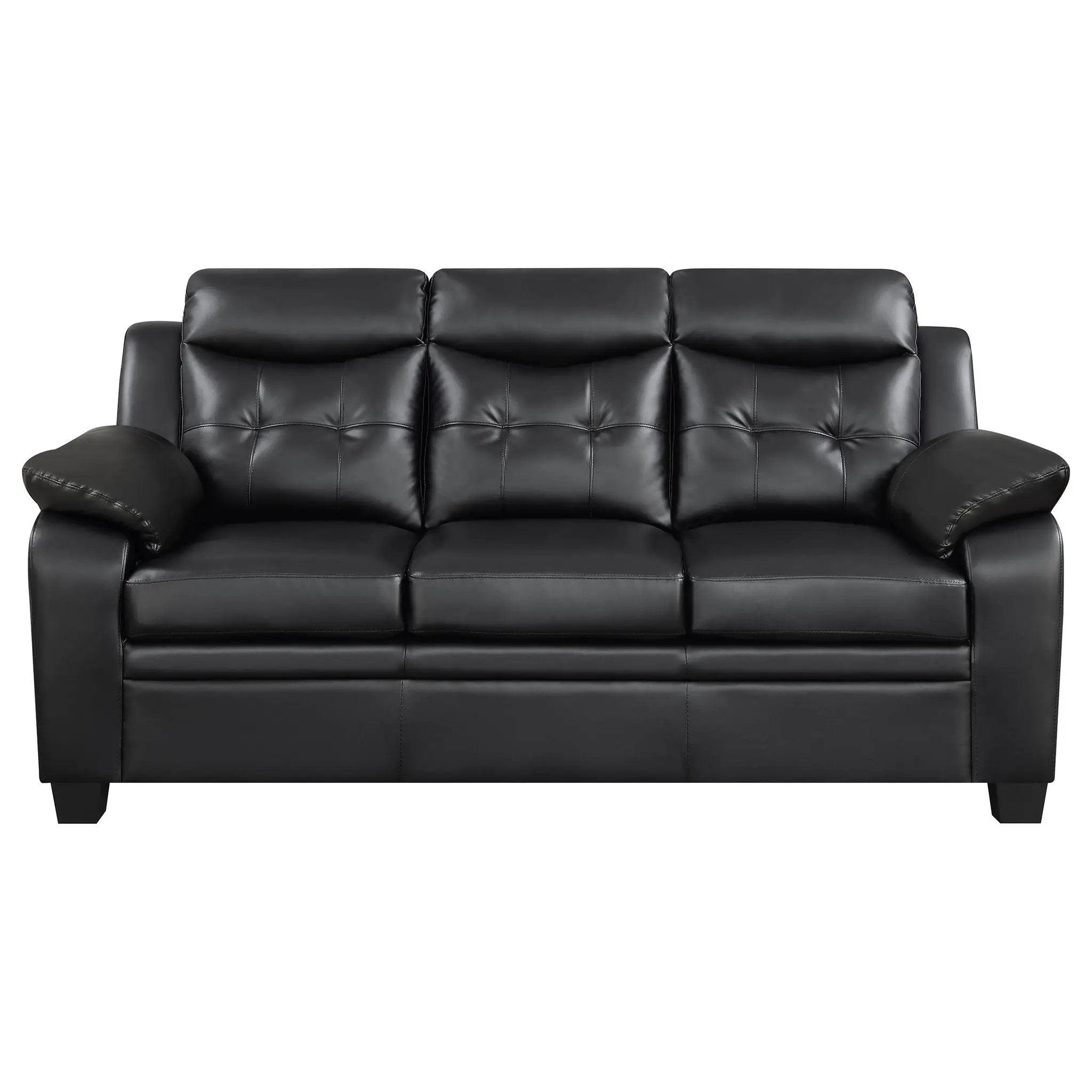 Finley Upholstered Padded Arm Tufted Sofa Black by Unique Piece Furniture