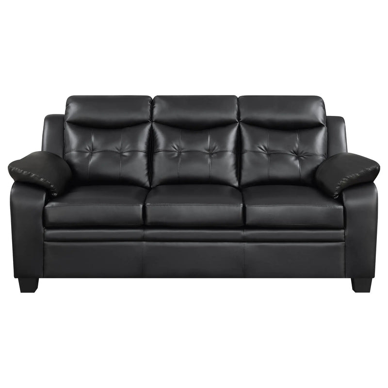 Finley Upholstered Padded Arm Tufted Sofa Black by Unique Piece Furniture