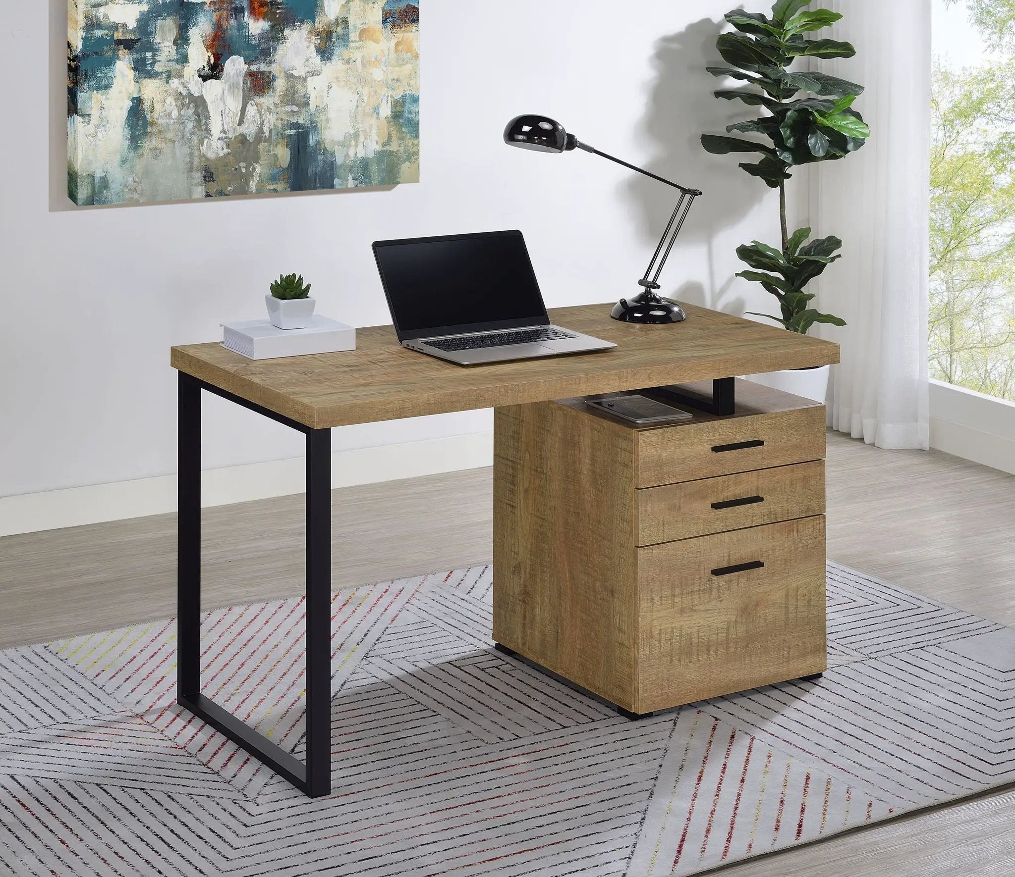 Brennan 47-inch 3-drawer Office Computer Desk Mango by Unique Piece Furniture