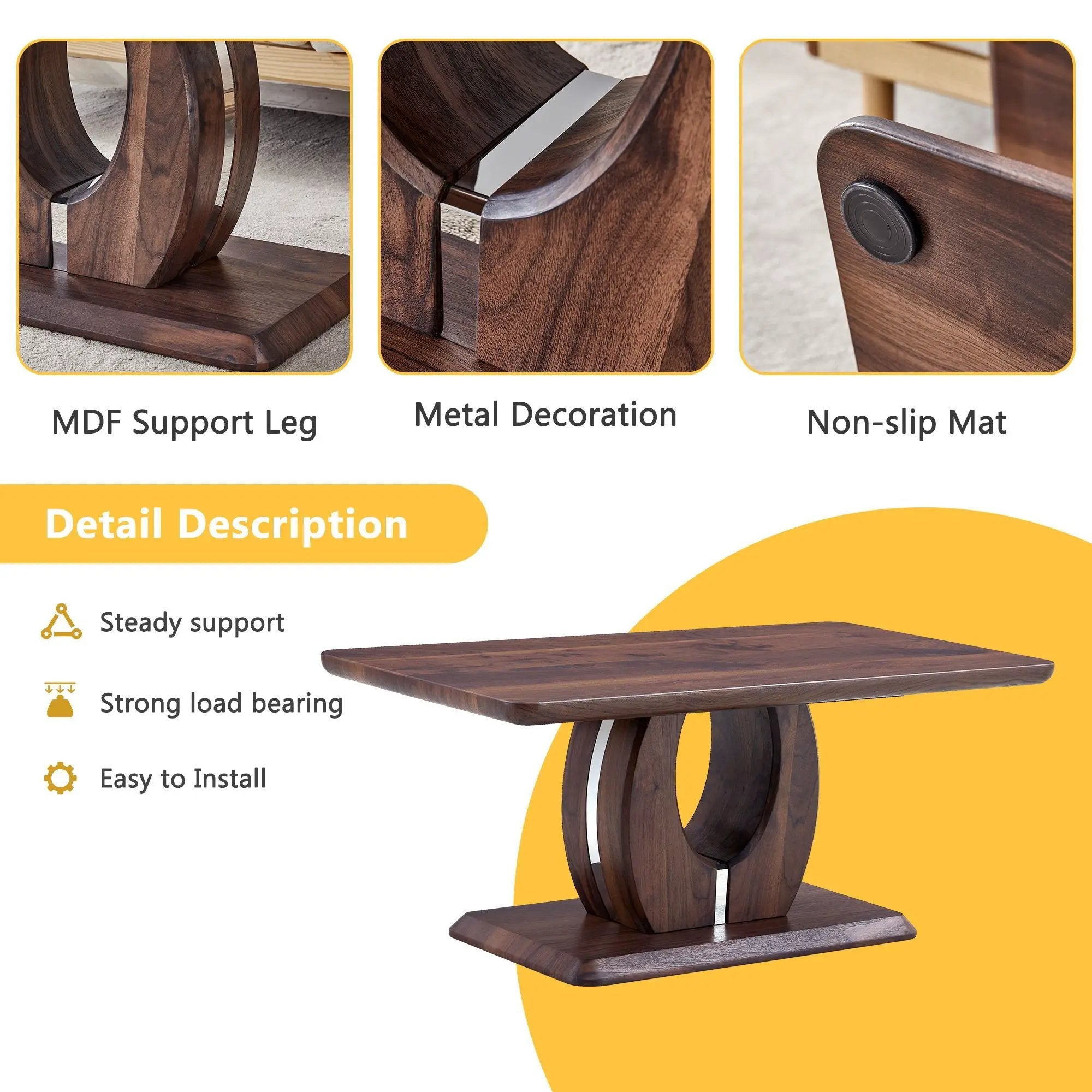 Modern, Minimalist Rectangular Coffee Table by Unique Piece Furniture