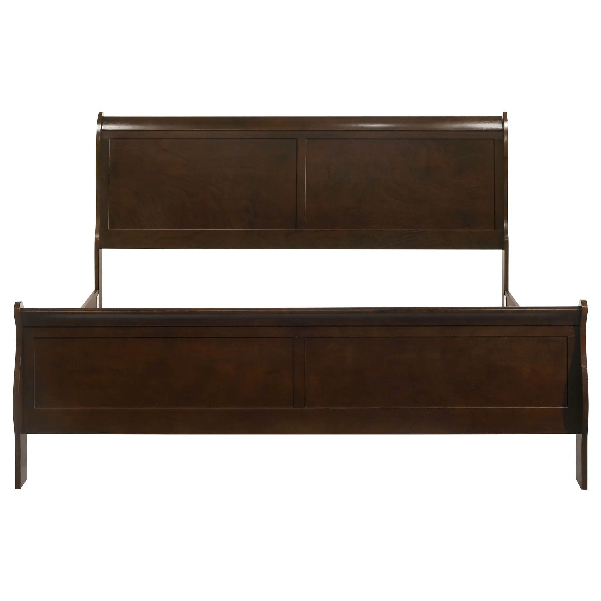 Louis Philippe Wood Eastern King Sleigh Bed Cappuccino by Unique Piece Furniture