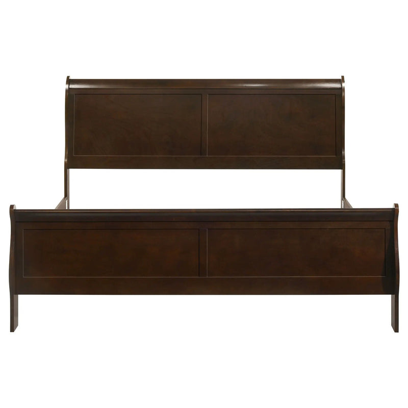 Louis Philippe Wood Eastern King Sleigh Bed Cappuccino by Unique Piece Furniture