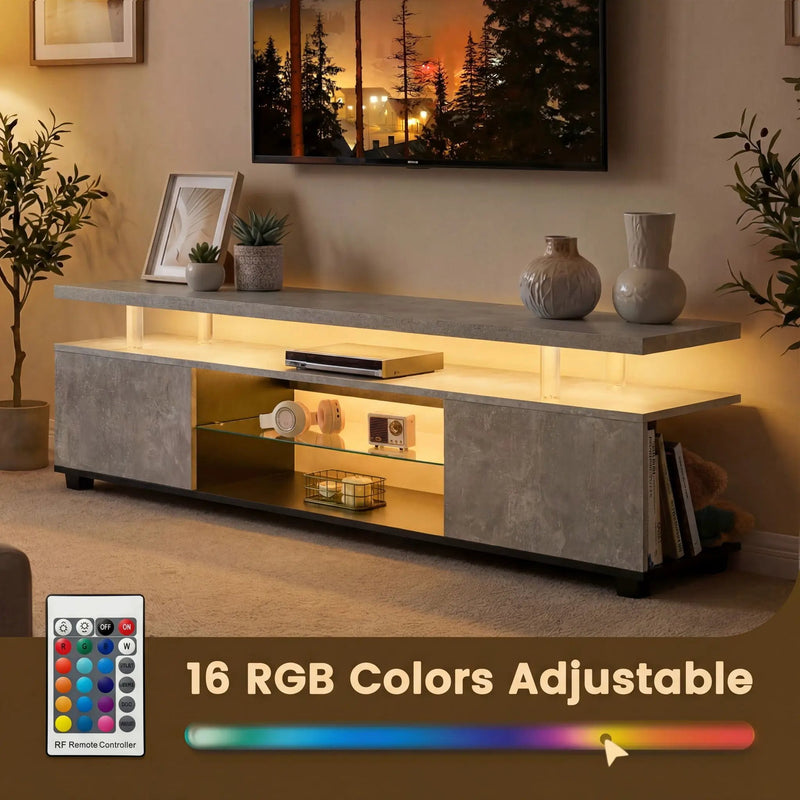 TV Stant With LED And Large Side Cabinet by Unique Piece Furniture