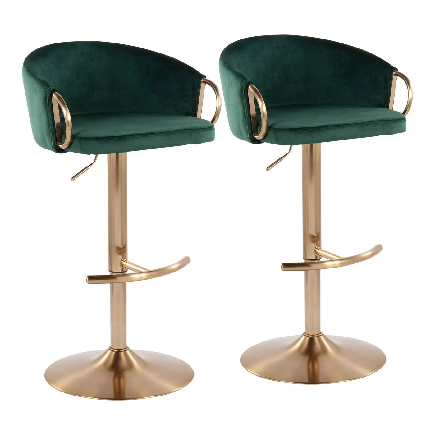 Claire - Contemporary / Glam Adjustable Bar Stool (Set of 2) by HouseOfZazla