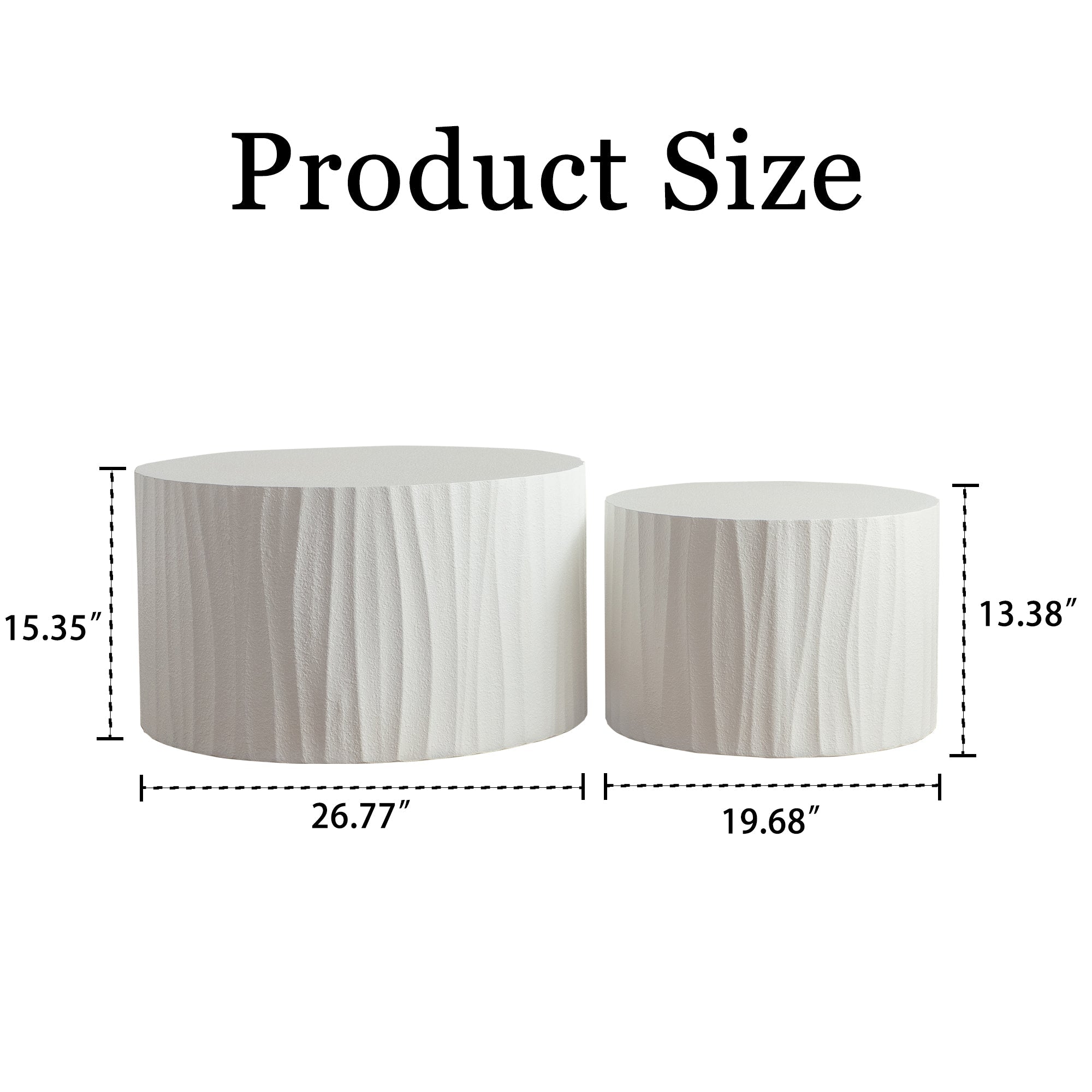 Nesting Coffee Table Set of 2 Round Wooden Tables by HouseOfZazla