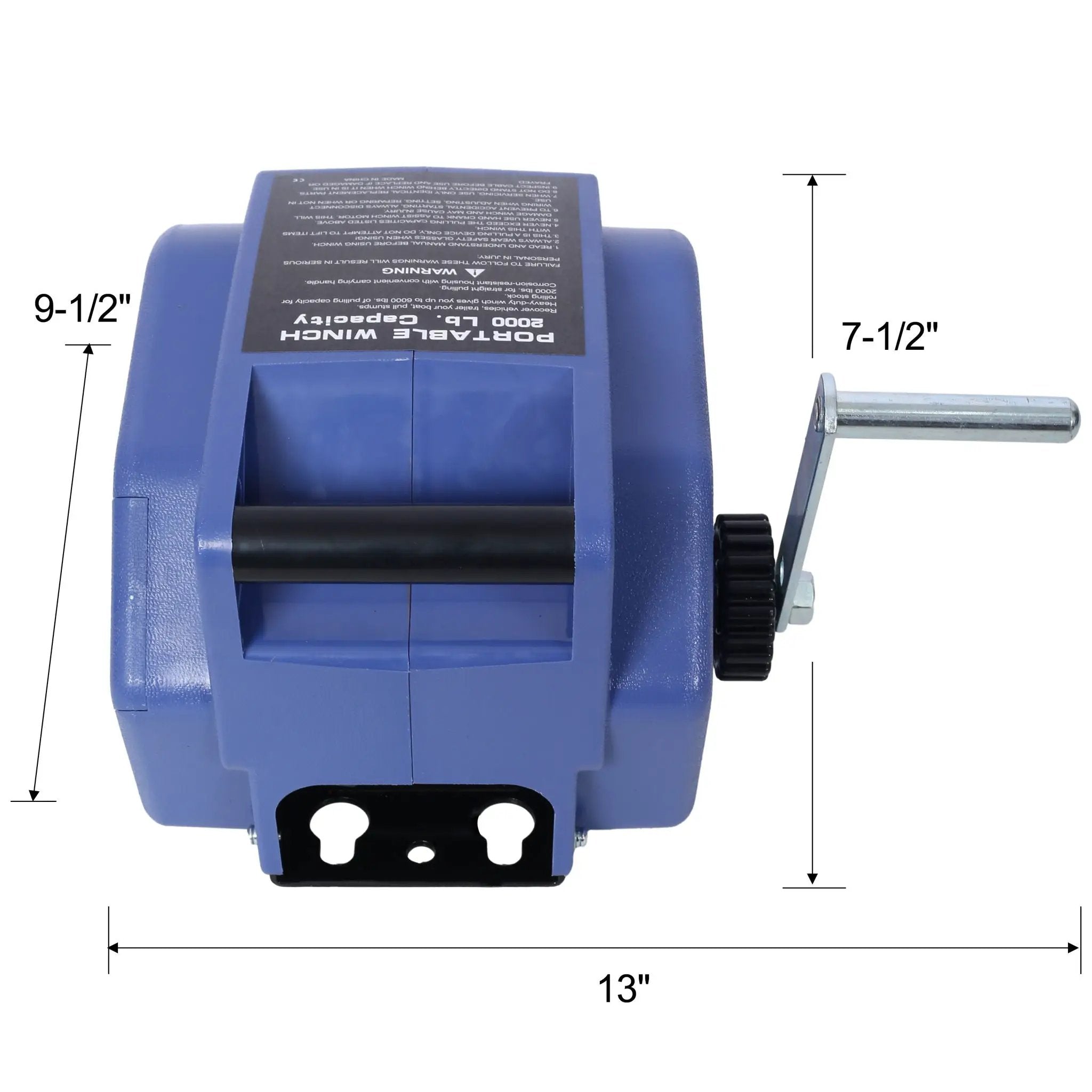 Reversible Electric 12V Trailer Winch For Boats Up To 5000 Lbs, Galvanized Wire Rope Casing - Blue by HouseOfZazla