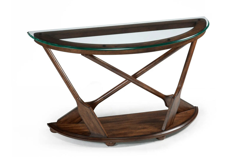 Beaufort - Sofa Table With Base And Glass Top - Dark Oak by Unique Piece Furniture